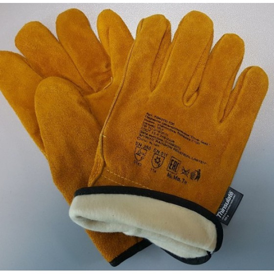 Перчатки желтые цельноспилковые (2103) утеплитель Thinsulate 